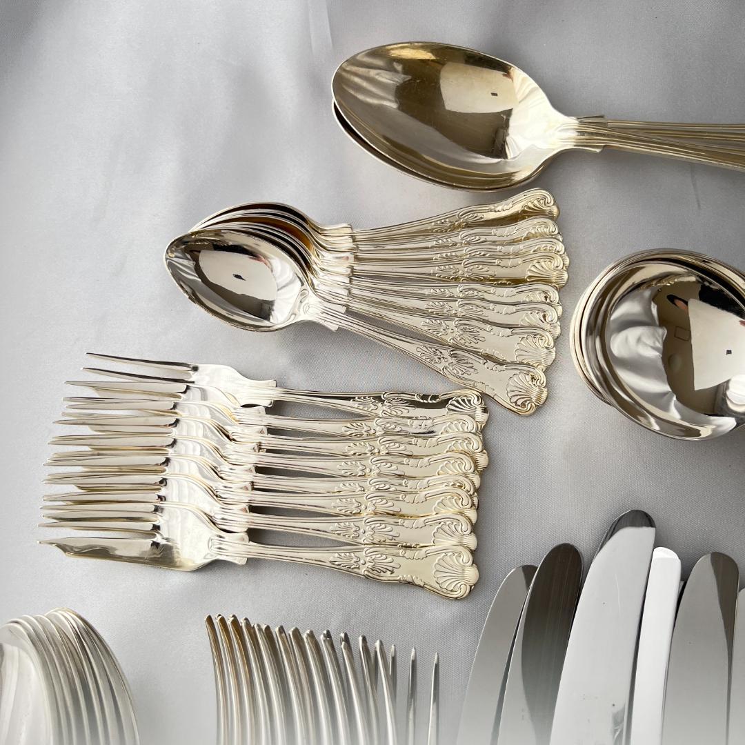 【Eben Parker】キングスパターンのディナーセット 8名用66本組