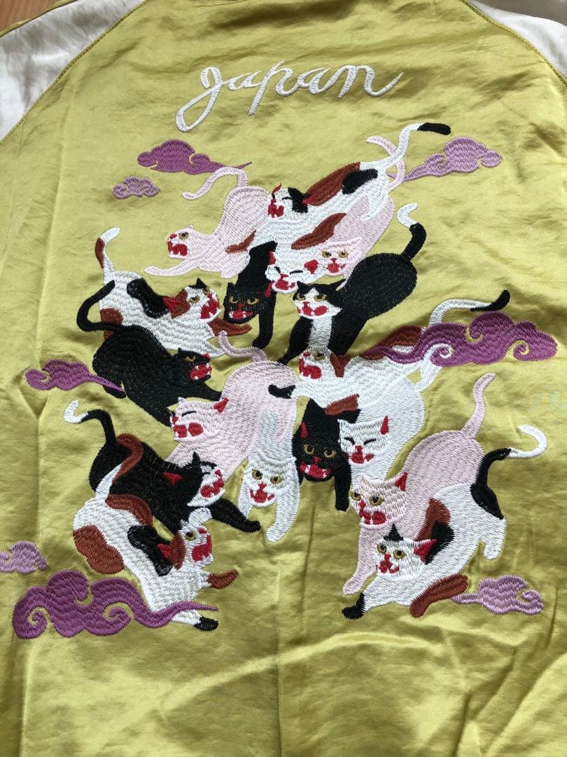 未使用タグ付！HOUSTON woman スーベニアジャケット 百猫／スカジャン