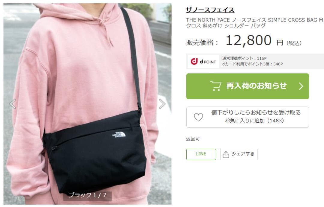 完売！ノースフェイス　レディース　ショルダーバッグ　韓国限定　BLK