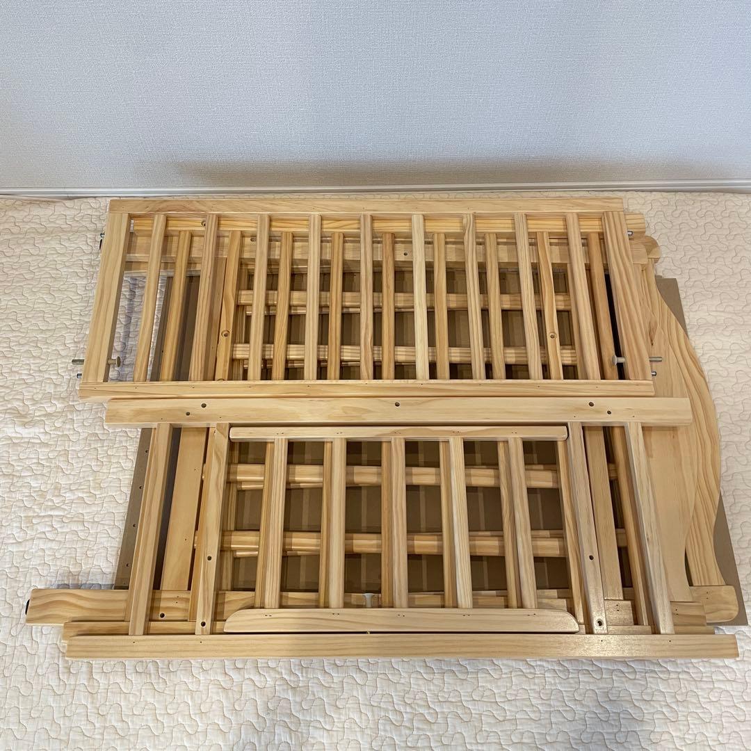 ティンバーベビーベッドミニ ハイタイプ 高さ調節　ミニベッド