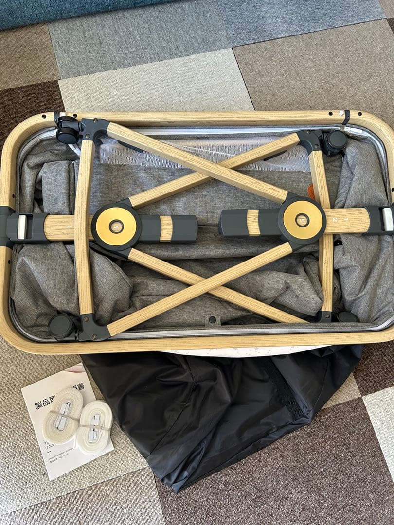 美品　HZDMJ ベビーベッド　蚊帳付き　折りたたみ式