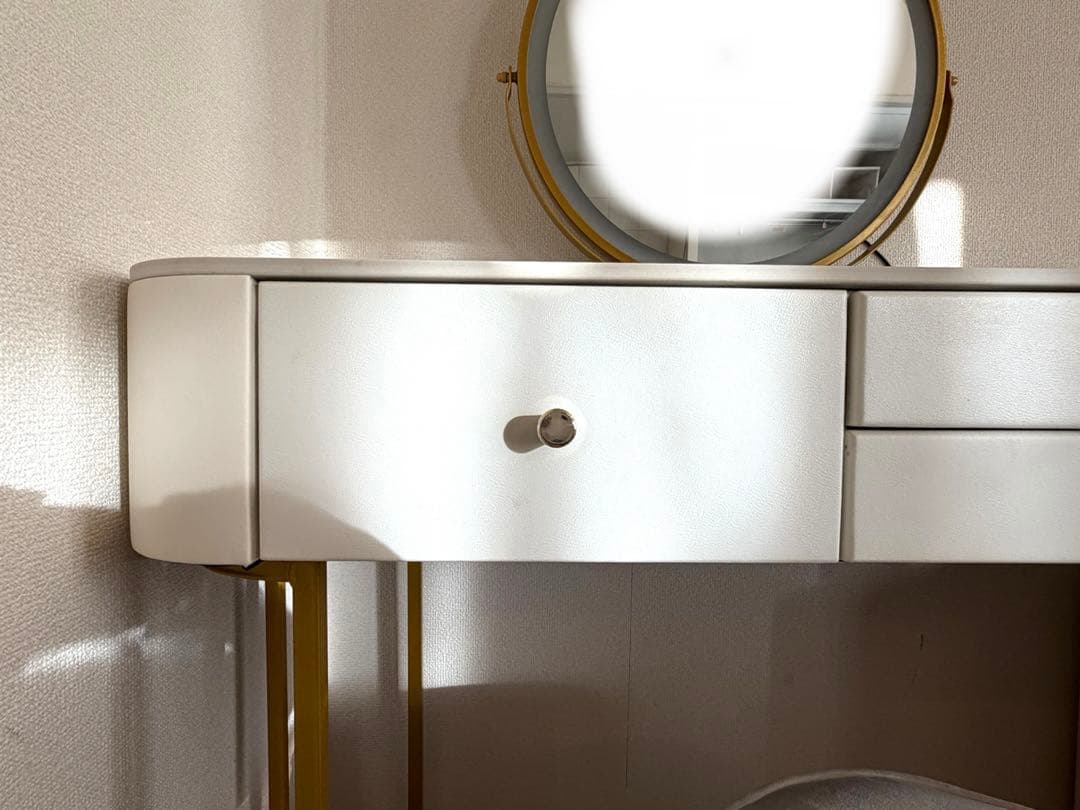 2/15まで【セット】モダンホワイトドレッサー・鏡台