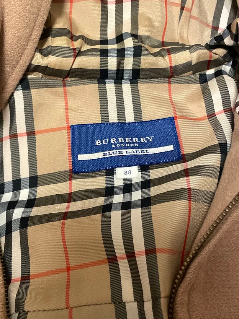 バーバリー　ノバチェック　ウール　コート　ロゴ刺繍