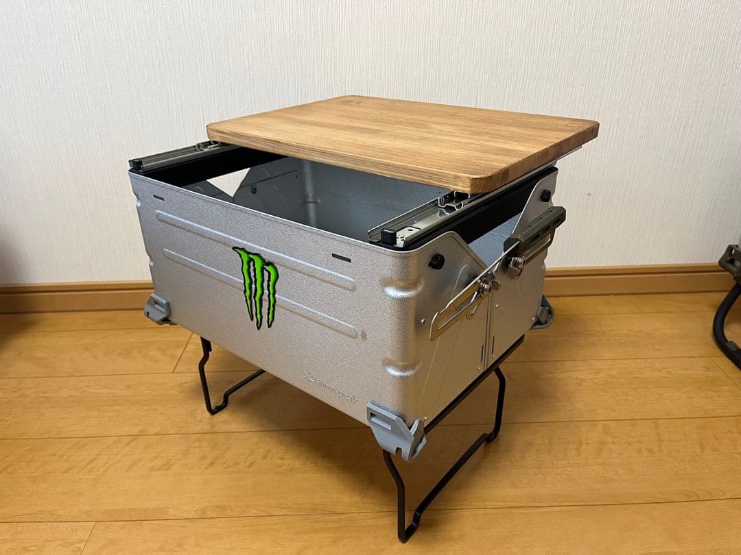 スノーピーク　シェルフコンテナ25 スライド天板　自作