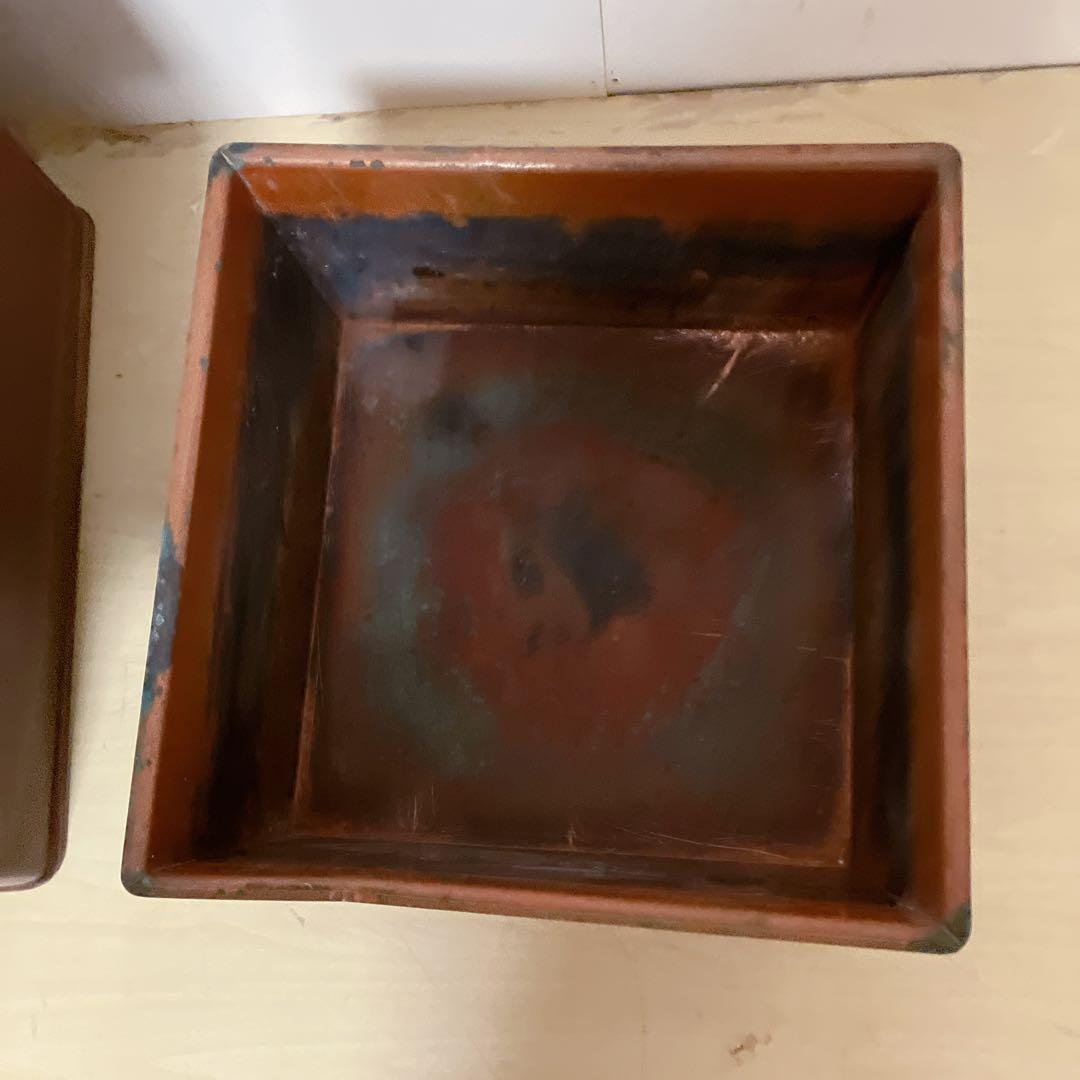 囲炉裏　木製　火鉢　火箸　灰付き　アンティーク　囲炉裏テーブル　古民具 蓋つき