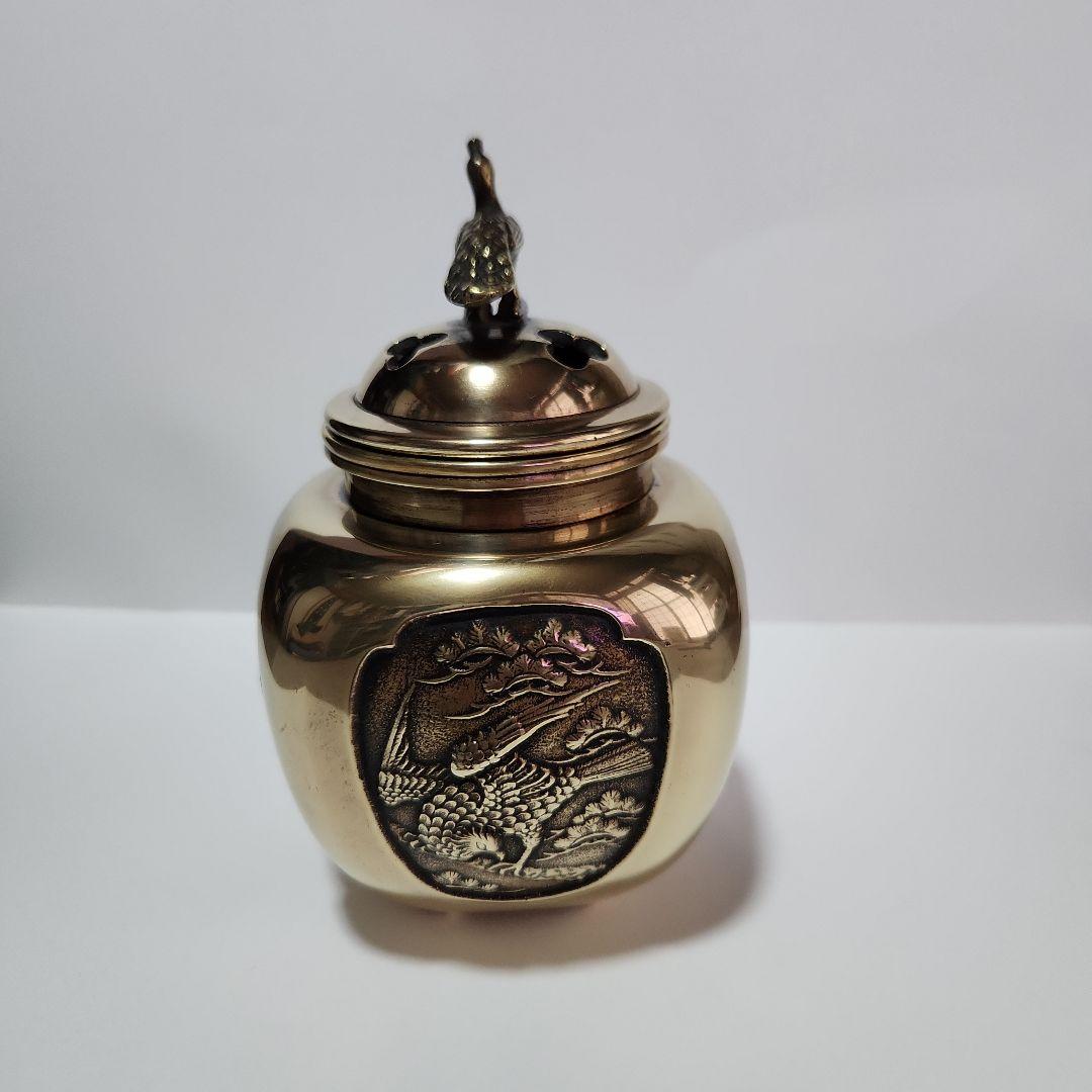 織田幸銅器 香炉 四方間取瑞鳥(小) 高岡銅器 仏具 高級 高級仏具