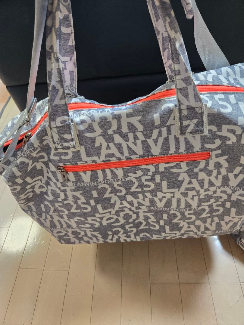 【25周年】 総柄ロゴボストンバッグ LANVIN ランバン シューズ収納袋付