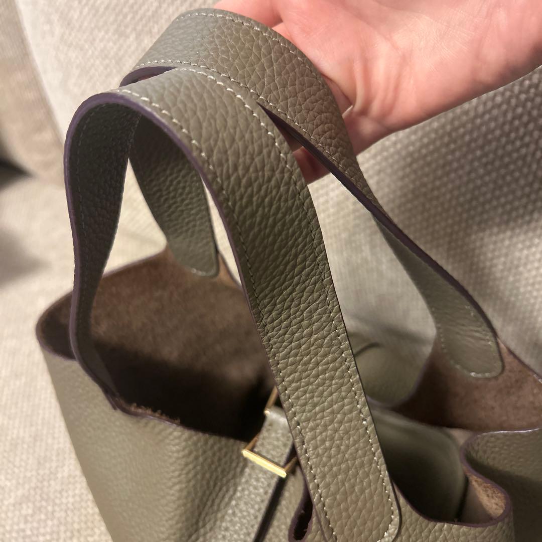 キューブバッグ　エトープ×ゴールド金具PM 本革 キューブバッグ　ノーブランド