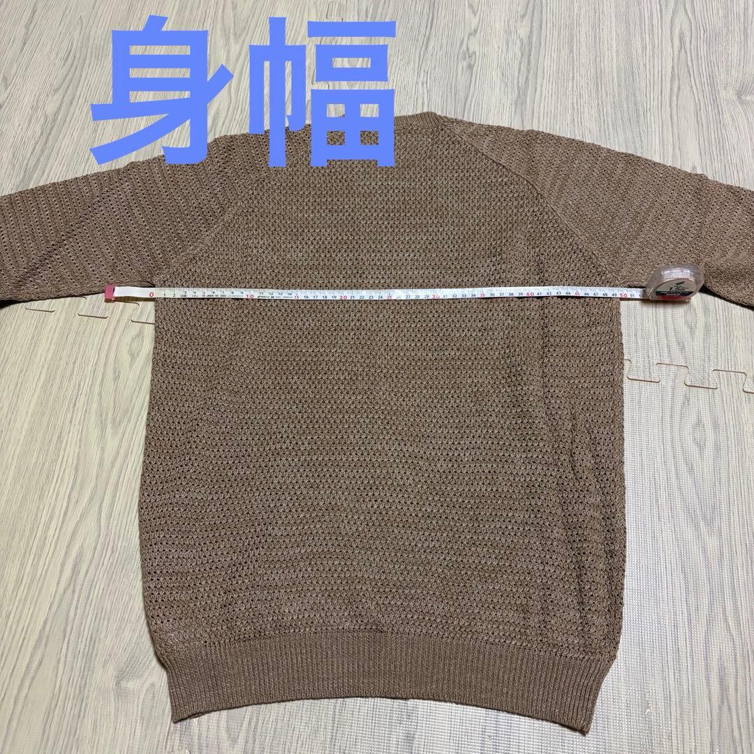 ザノーネ 綿麻混合ニット セーター 濃いめのベージュ サイズ50 スローウェア