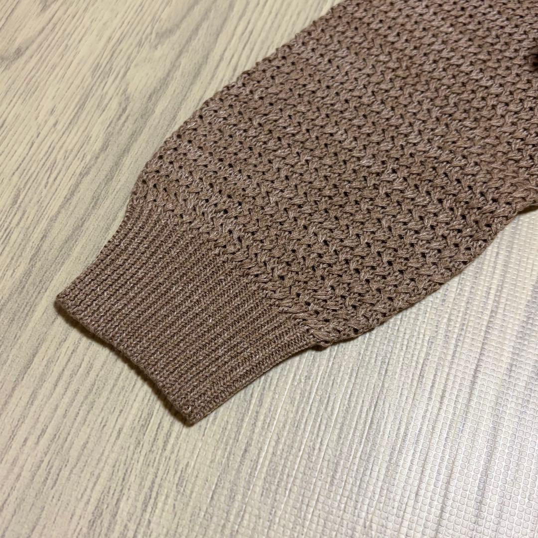 ザノーネ 綿麻混合ニット セーター 濃いめのベージュ サイズ50 スローウェア