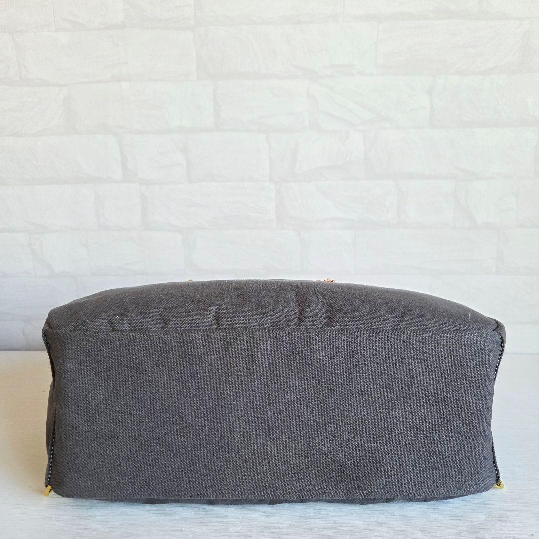 ボストン型3way バッグ(L)　帆布×ドット　ハンドメイド