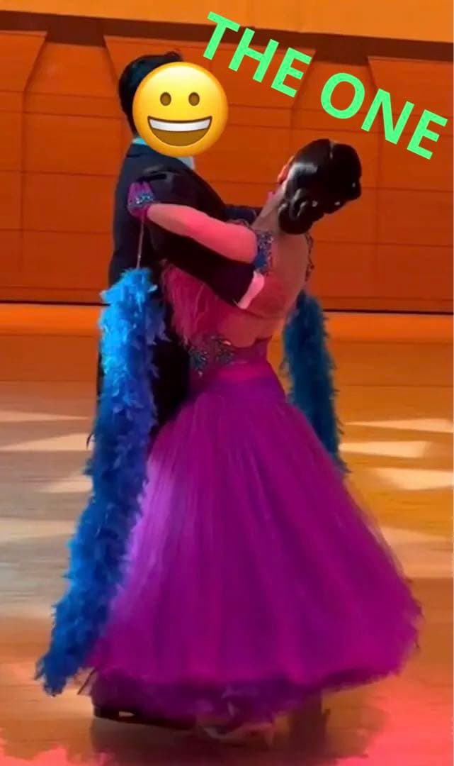 社交ダンス　ドレス　スタンダードドレス　紫　THE ONE ワンピース　衣装