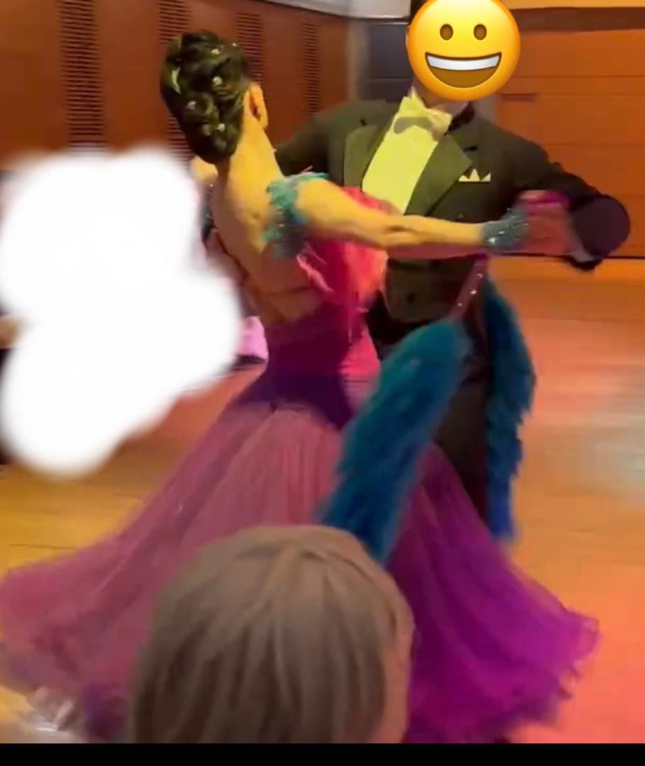 社交ダンス　ドレス　スタンダードドレス　紫　THE ONE ワンピース　衣装