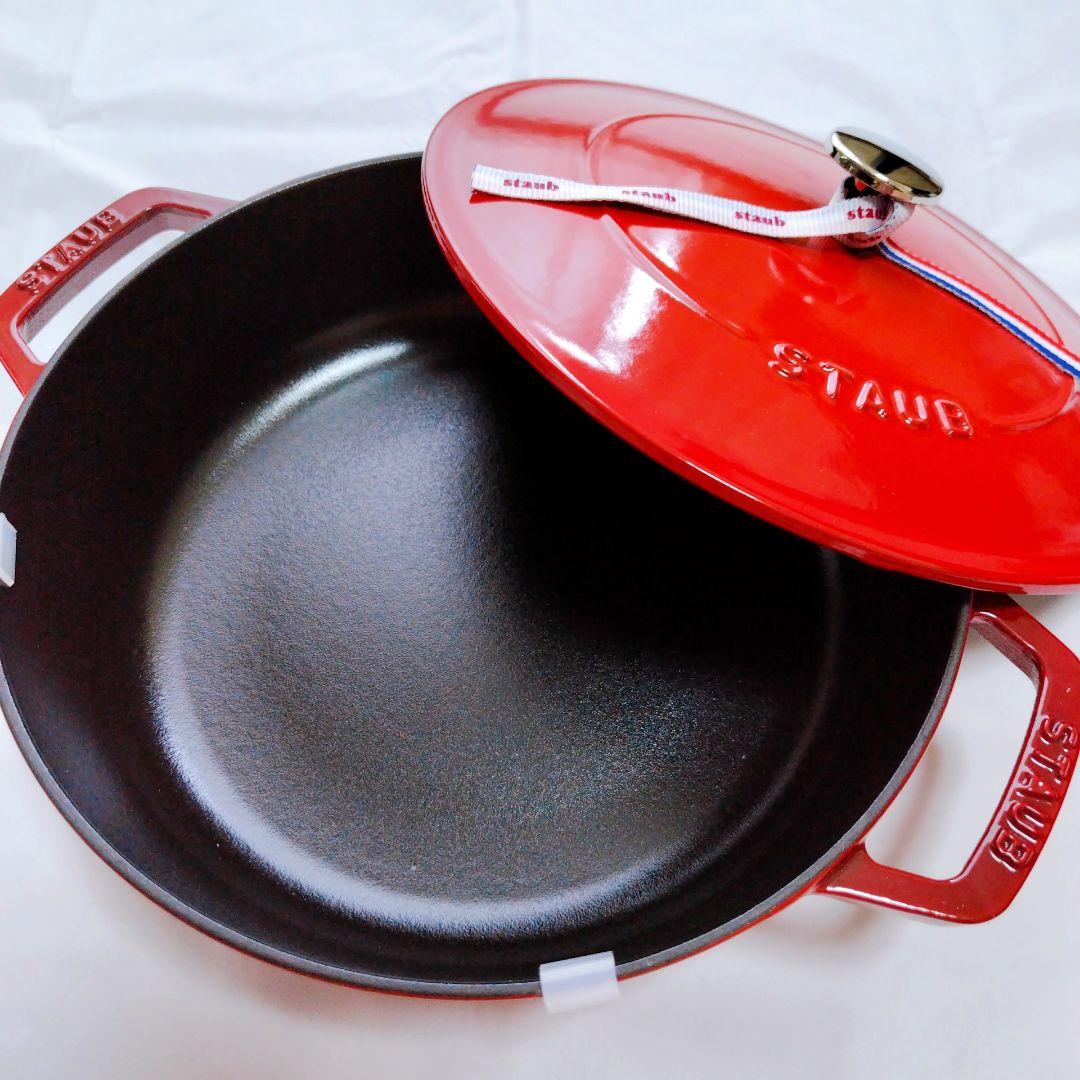 新品未使用 staub ブレンザー ソテーパン 鋳物 チェリー 24cm IH