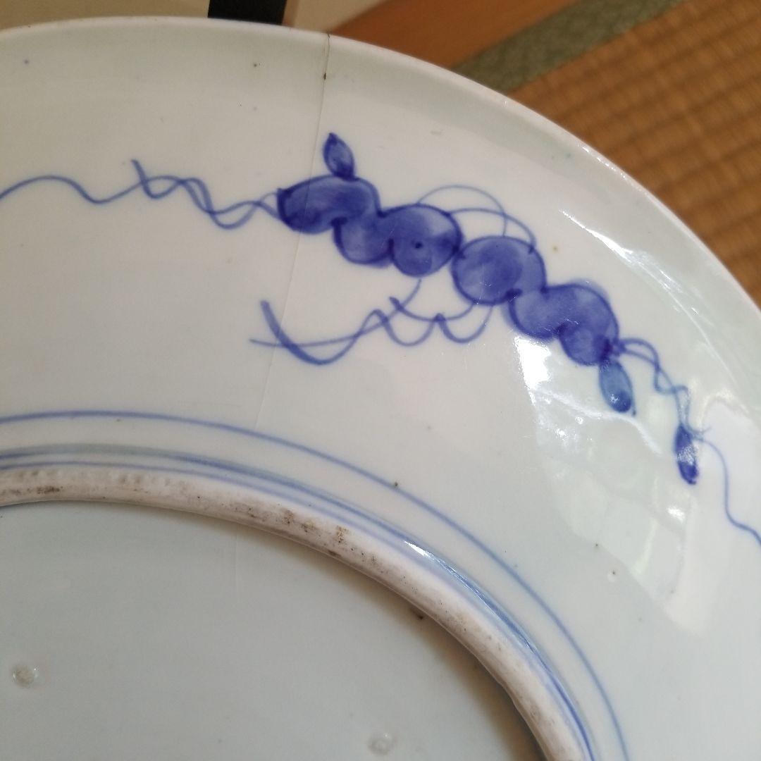 絵皿　朝顔　夏風景　骨董品　稀少！