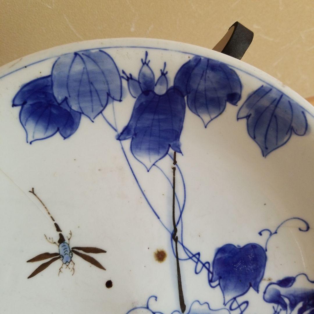 絵皿　朝顔　夏風景　骨董品　稀少！