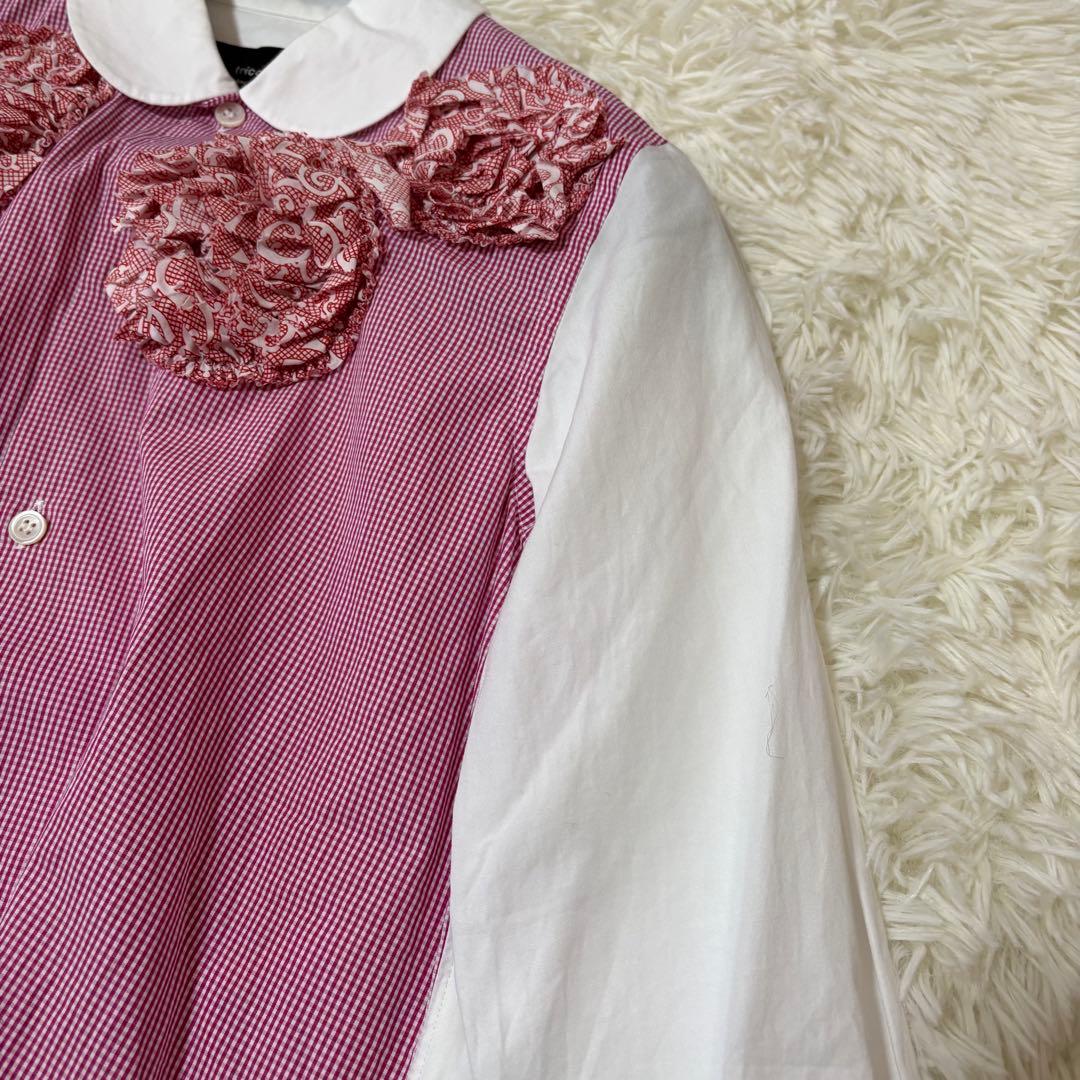 トリココムデギャルソン20SS 花柄 ラウンドカラーシャツ Sサイズ