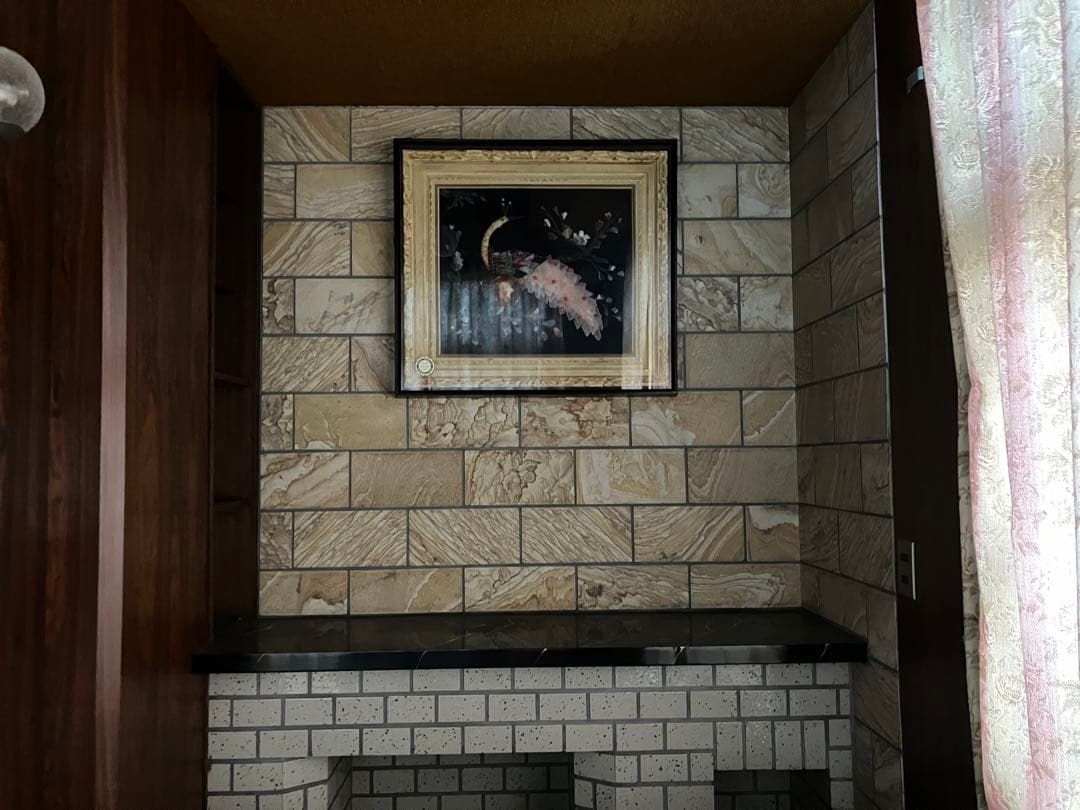 ☆値下げ！宝石画　くじゃく　貴石画　昭和レトロ　豪華　華やか　キラキラ