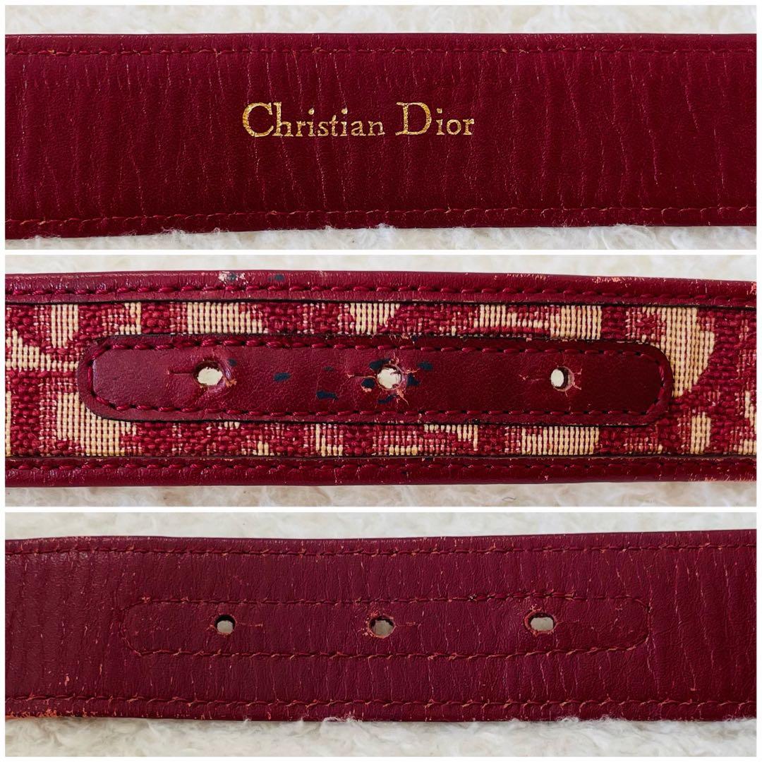 Christian Dior ベルト 赤系 レディース トロッター柄 ディオール