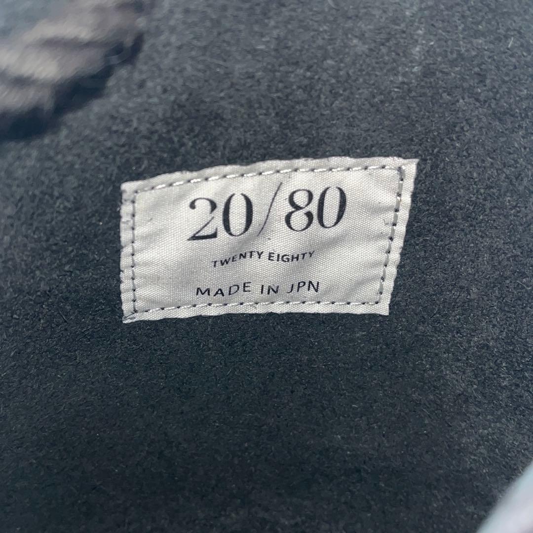 未使用級✨20/80 トゥエンティーエイティー　ハンドバッグ　ブラック　レザー