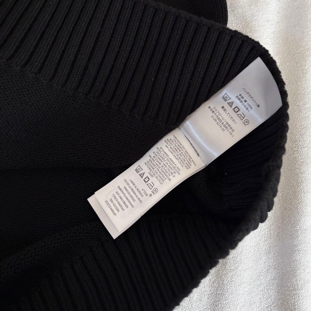 新品 ポロラルフローレン ハーフジップ ニット S 黒 ブラック