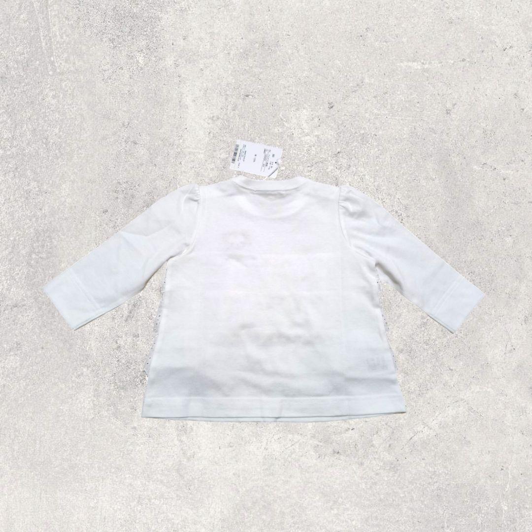 familiar フリル付きカットソー 80 ホワイト