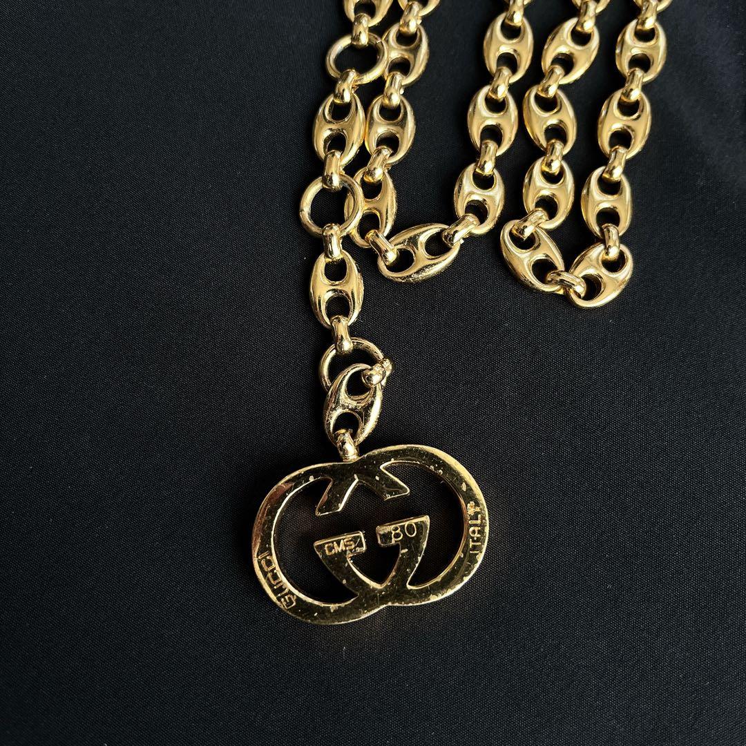 希少✨GUCCI チェーンベルト ゴールド インターロッキング oldgucci
