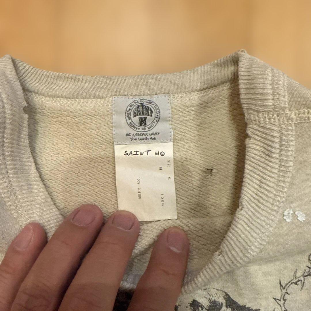 セントマイケル　キリスト プリント スウェット グレー　XL