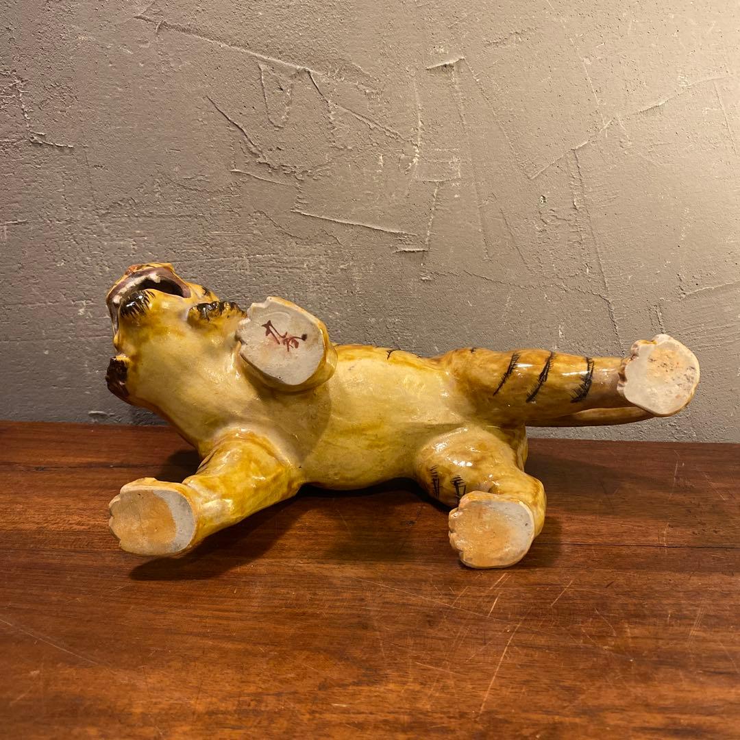 昭和中期 九谷焼 虎置物 オブジェ 美品 骨董品 コレクション