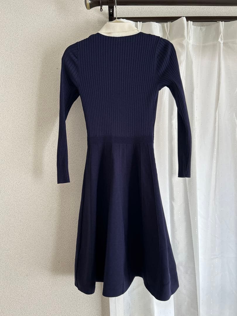sandoroワンピース 長袖 ネイビー