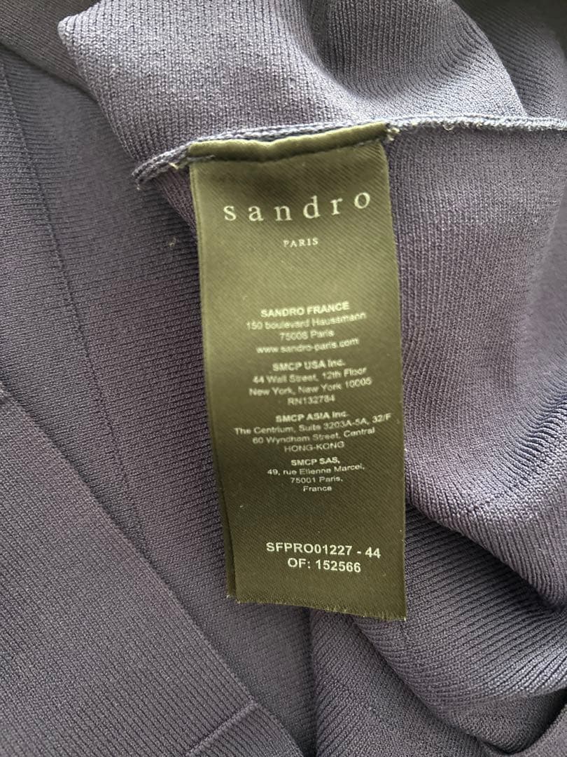 sandoroワンピース 長袖 ネイビー