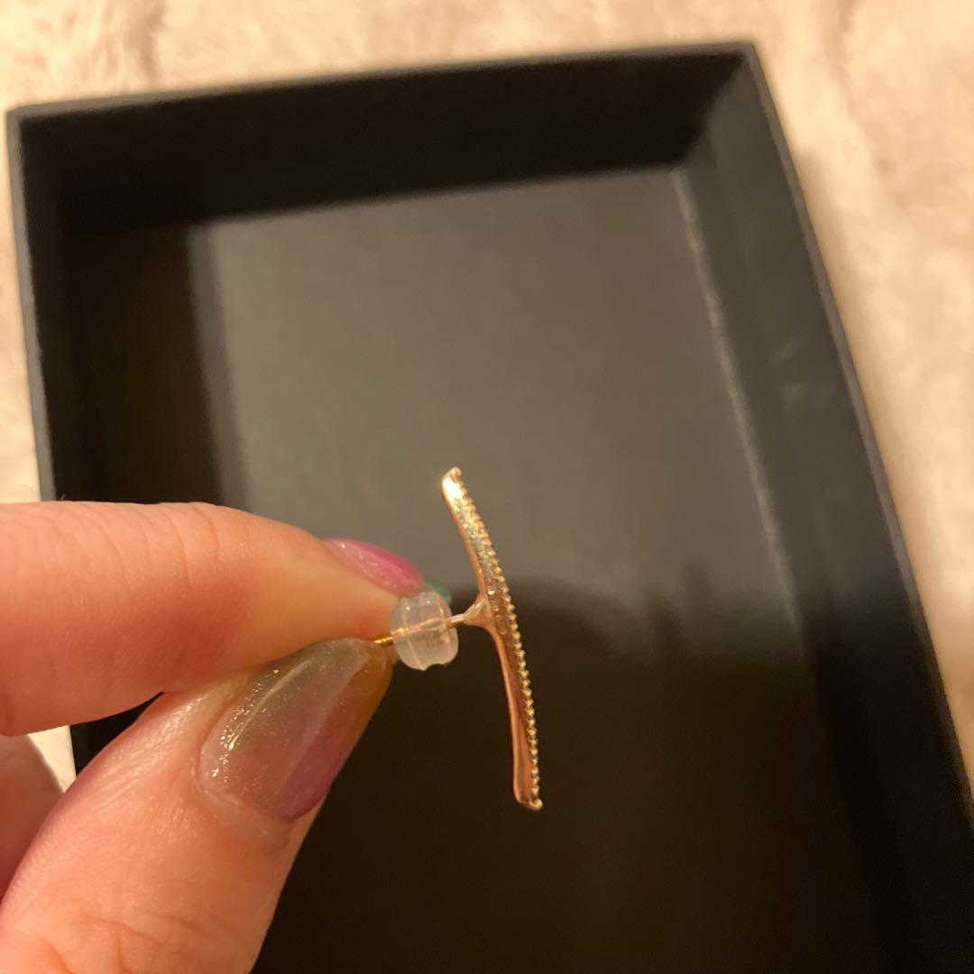 Hirotaka Gossamer ロングバー ダイヤモンド ピアス