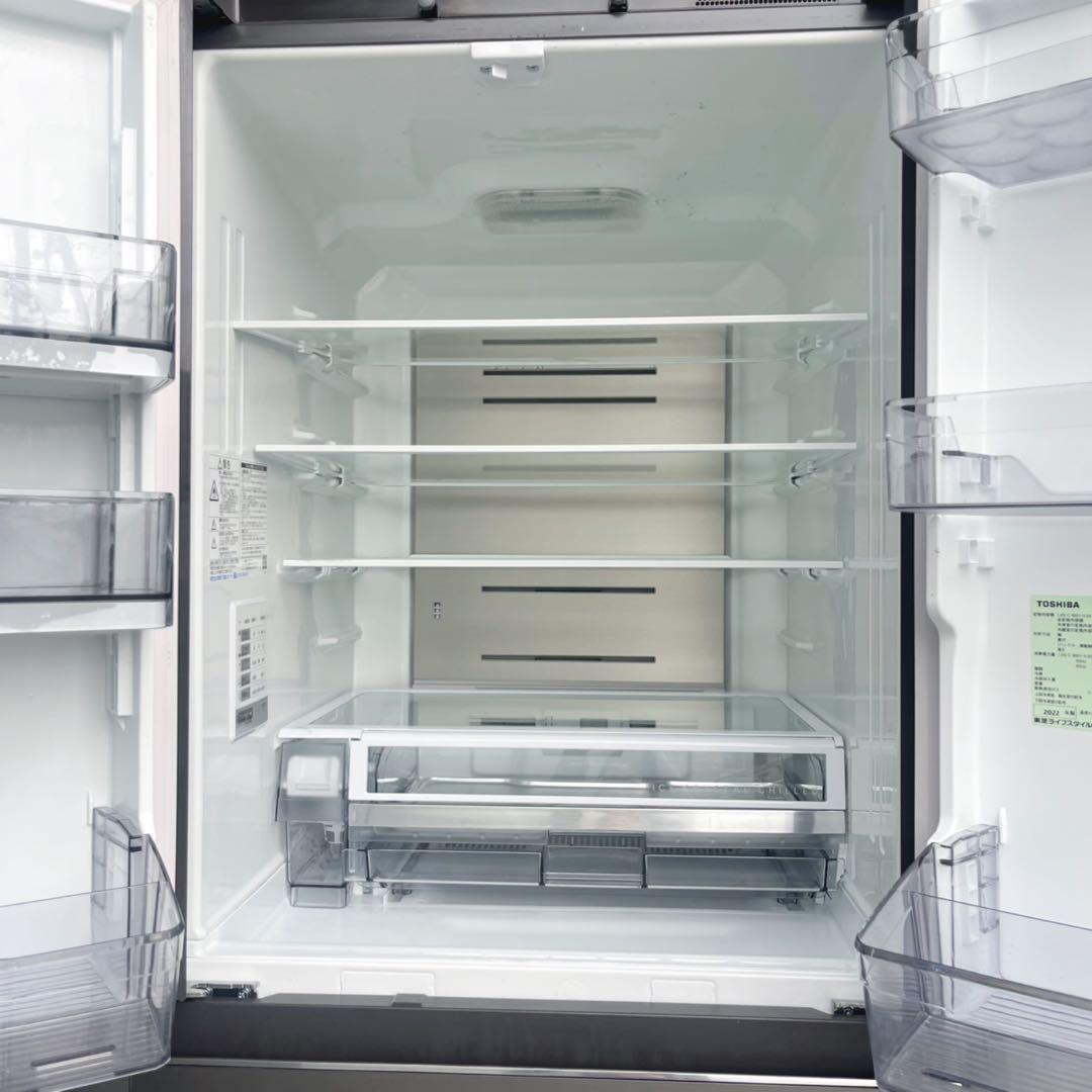 取付無料！東芝ベジータ チルドルーム搭載高性能スタイリッシュ6ドア冷蔵庫！洗濯機