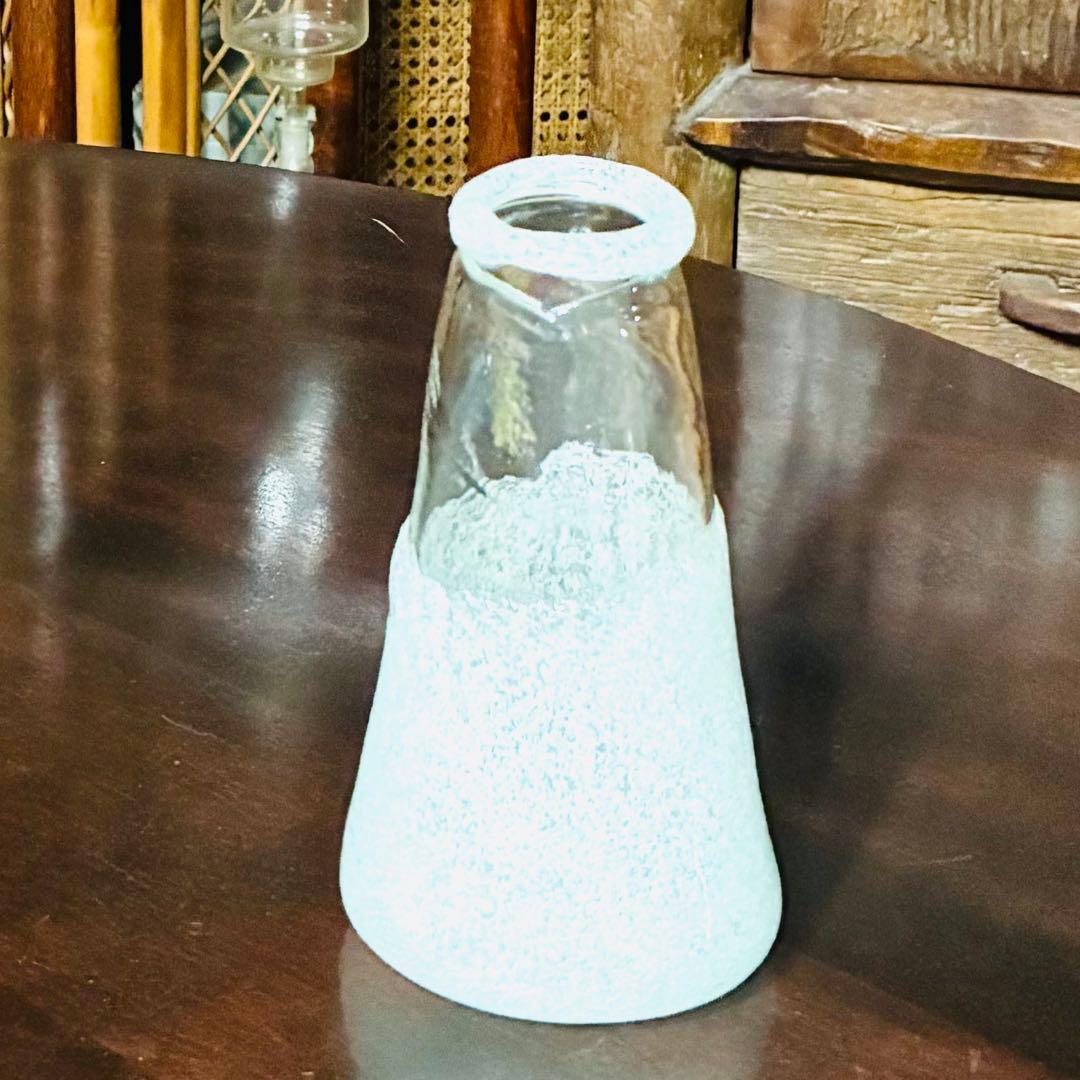 横山秀樹　花入れ　吹きガラス 泡