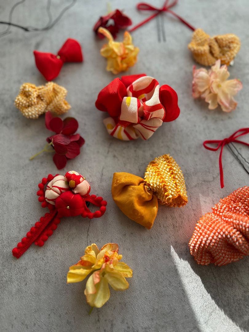 七五三　七五三髪飾り　ヘッドドレス　着物髪飾り可愛い黄色の髪飾り　036