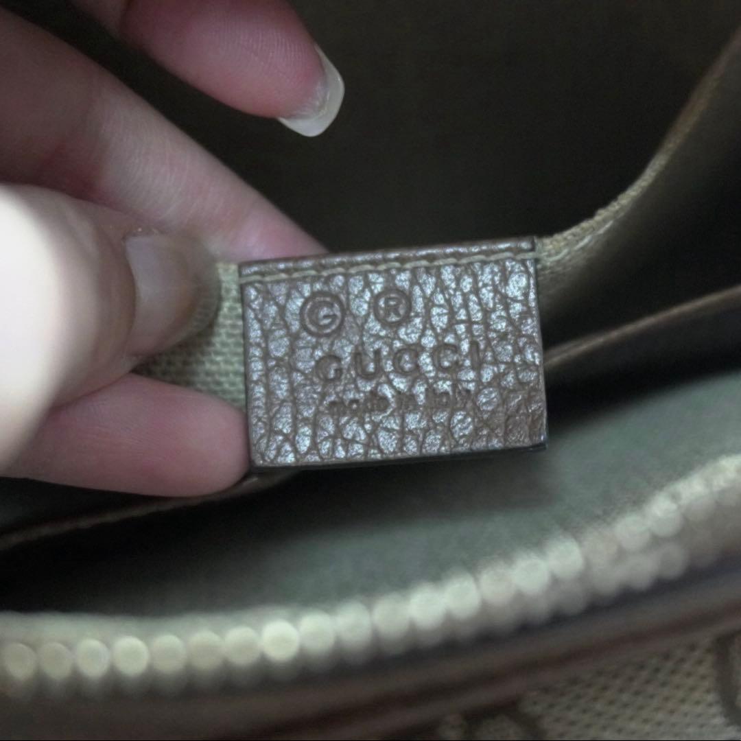 美品 グッチ GGキャンバス レザー ショルダーバッグ カメラバッグ