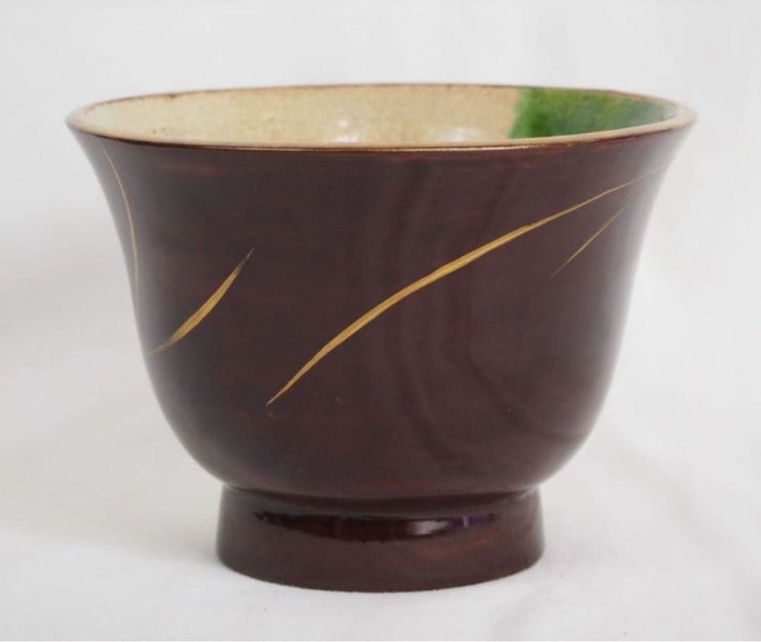 送料無料　江戸～明治時代　豊楽焼　菊紋茶碗　茶道具　本物保証