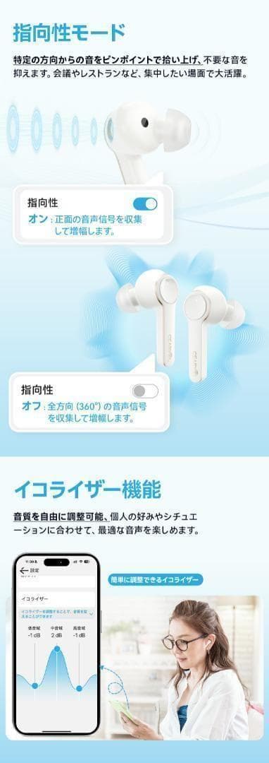 集音器 ワイヤレス イヤホン型 高齢者 若者 長時間使用 高速充電式 補聴器