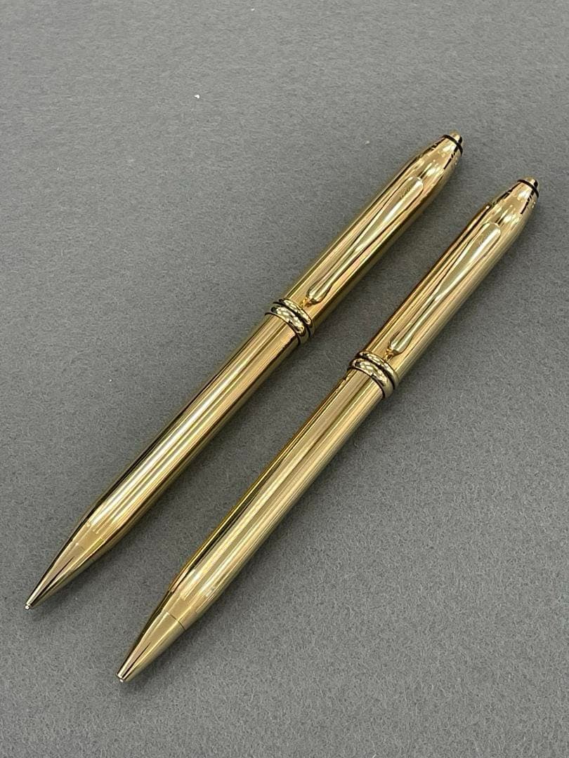 【未使用】CROSS クロス万年筆 18K 金張 ボールペン、シャーペンセット