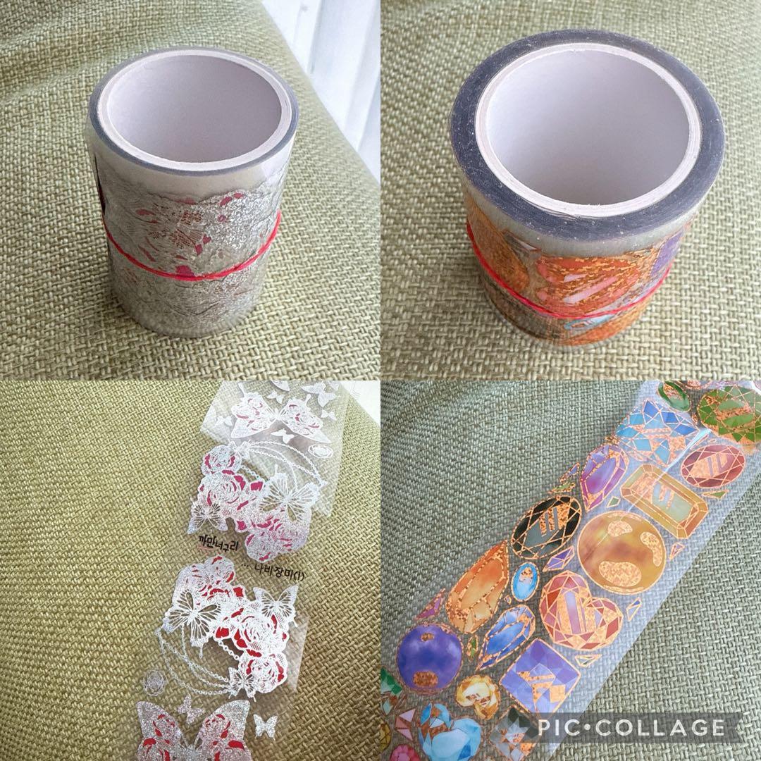 【中古品】海外マステ マスキングテープ 黒いたぬき コラージュ おすそ分け