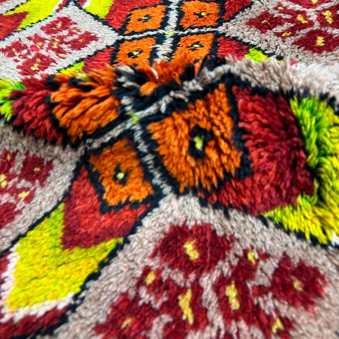 183cmx135cmモロッコ絨毯ふわふわファインウールヴィンテージ ラグ