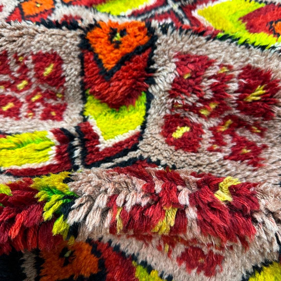 183cmx135cmモロッコ絨毯ふわふわファインウールヴィンテージ ラグ