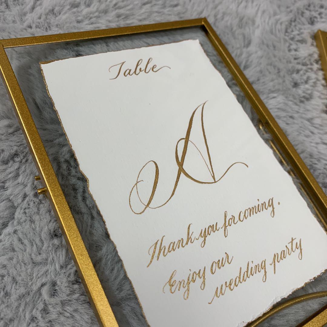 手書き テーブルナンバー 卒花 テーブルナンバー A〜H ８卓分