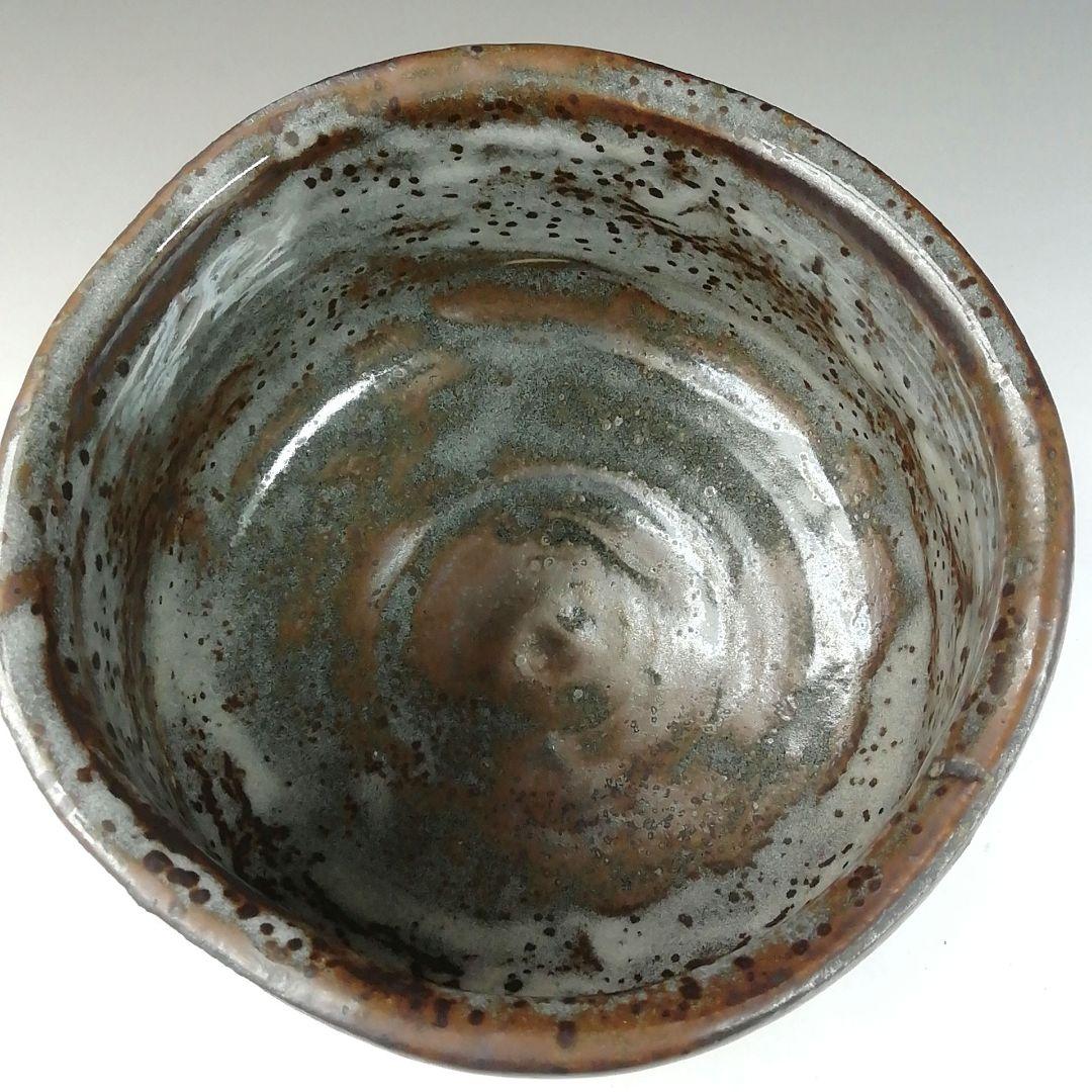 Ｔ４５０　茶碗　『鼡志野　桐紋』『笠原窯　水野二郎 造』『禅海書付』共箱　茶道具