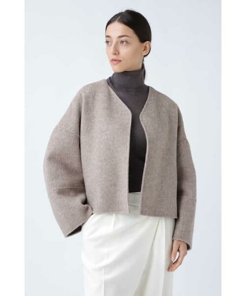 シャギーカルゼケープ付きジャケット