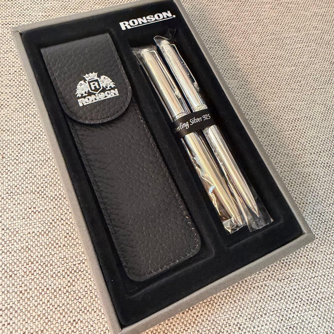 RONSON ロンソン ツイスト式　ボールペン シャープペン セット　銀製