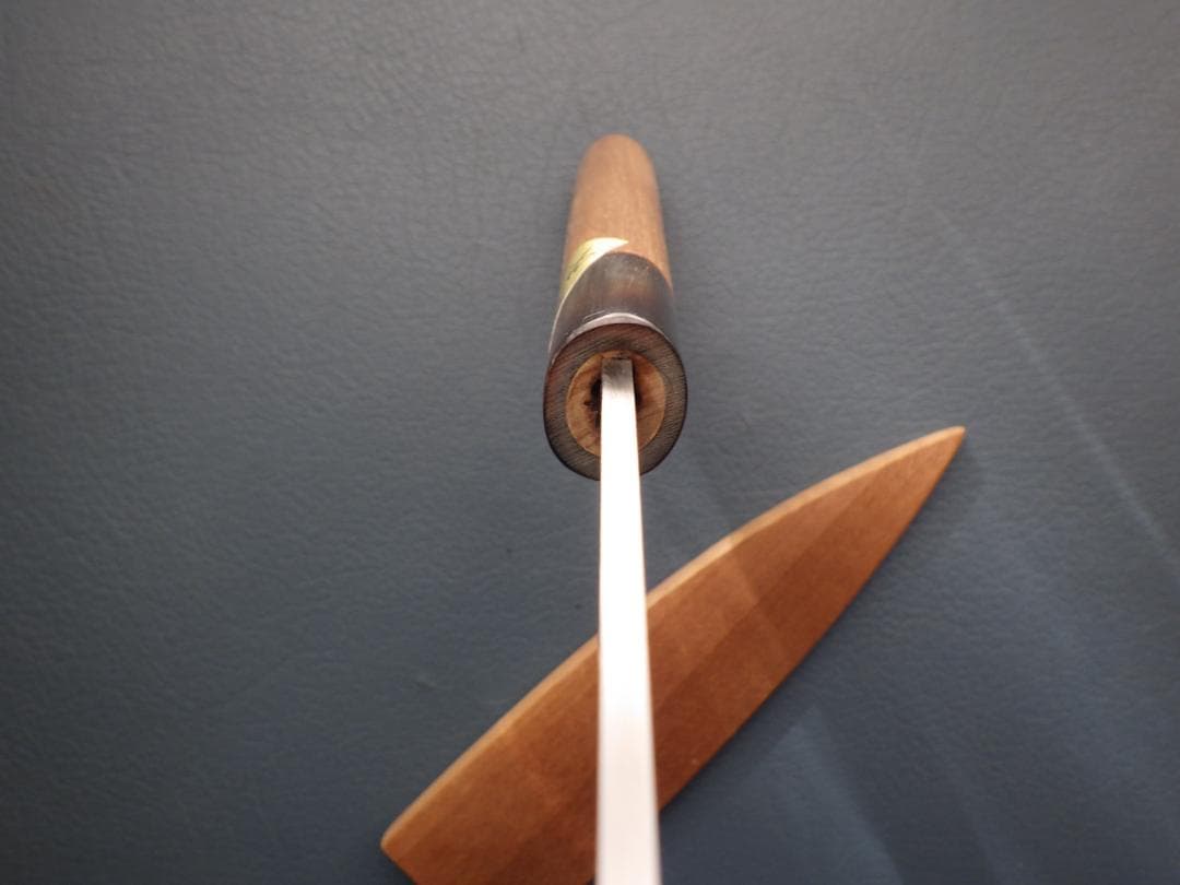 西*斗様 本水牛柄/別誂和包丁・鞘付属★和ペティナイフ★裏押し有り★188