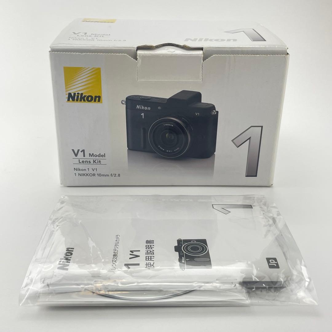 【ファインダー極上・返品保証】Nikon1 V1 ブラック 標準レンズキット