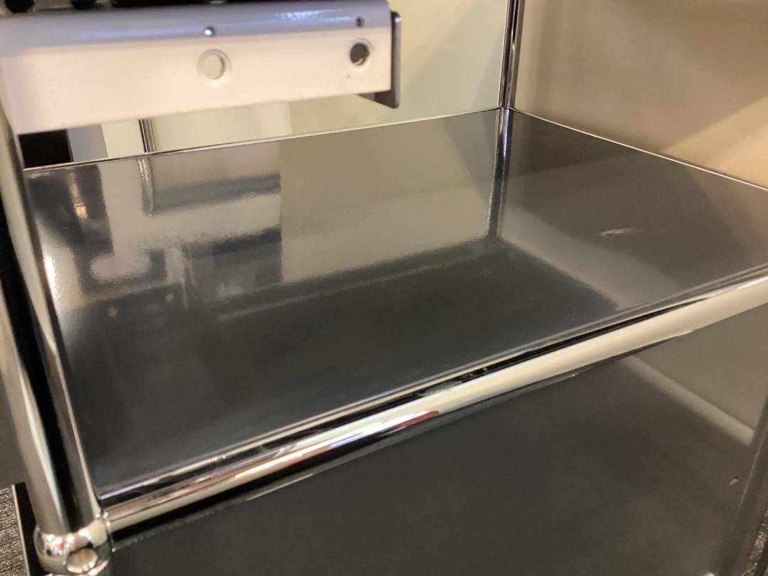 鍵付き　USMハラー　ロールボーイ　２段　デスクワゴン　アントラサイト　B