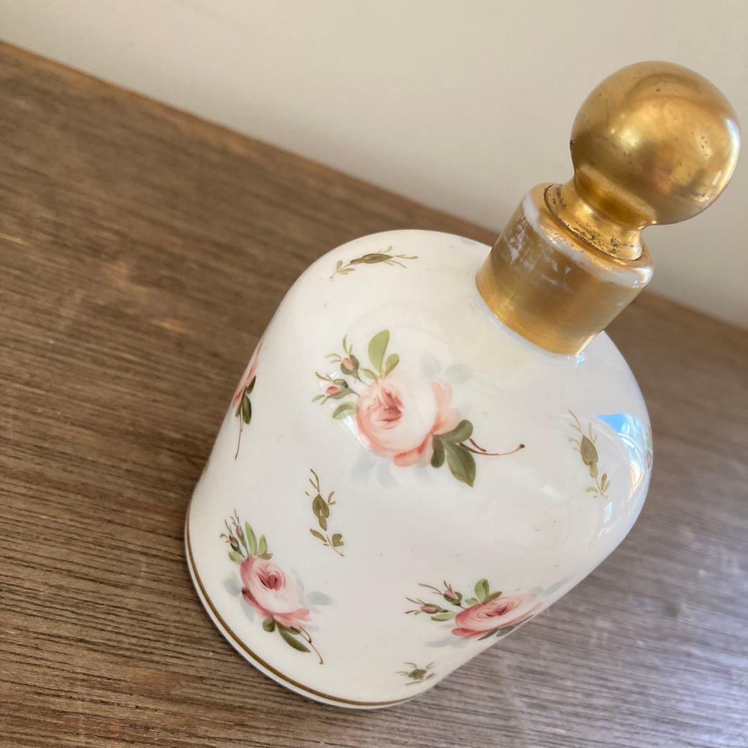 【アンティーク】 オパリンガラス　ソープボトル　19世紀中期　フランス